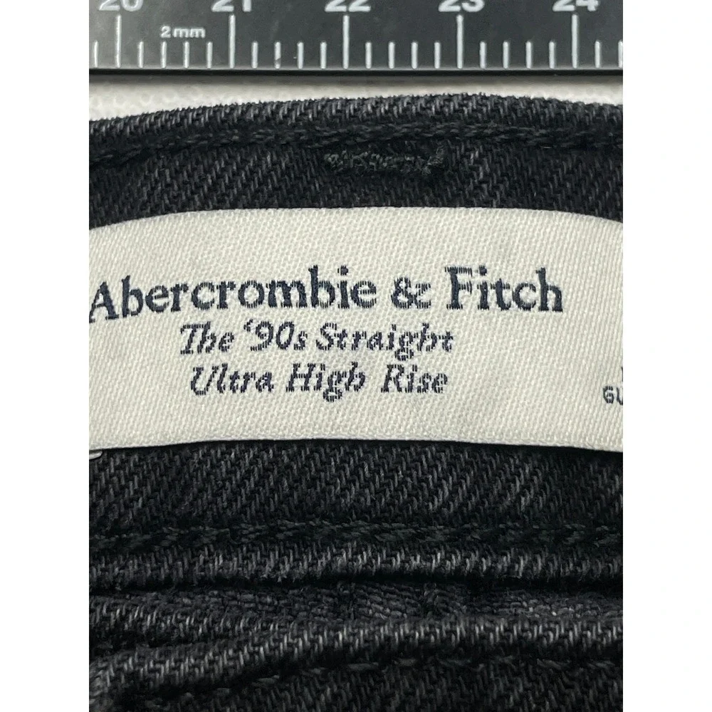 Abercrombie & Fitch Jeans WOMENS 32/14R 90s Straight Ultra High Rise Distressed - Picture 9 of 16